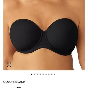 NWT Wacoal Black Strapless Bra SZ 38DDD